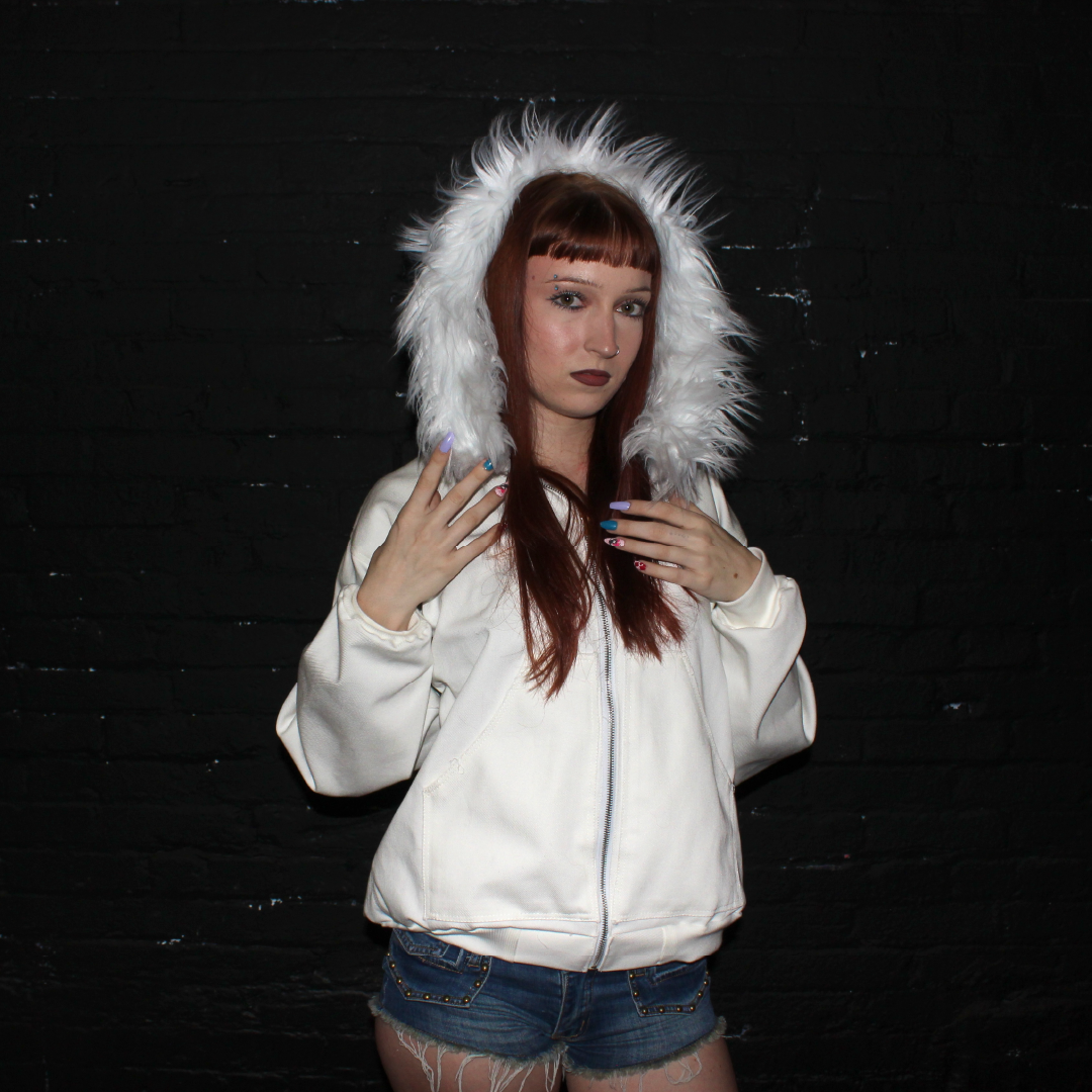 Allure Fur Hoodie V2 White