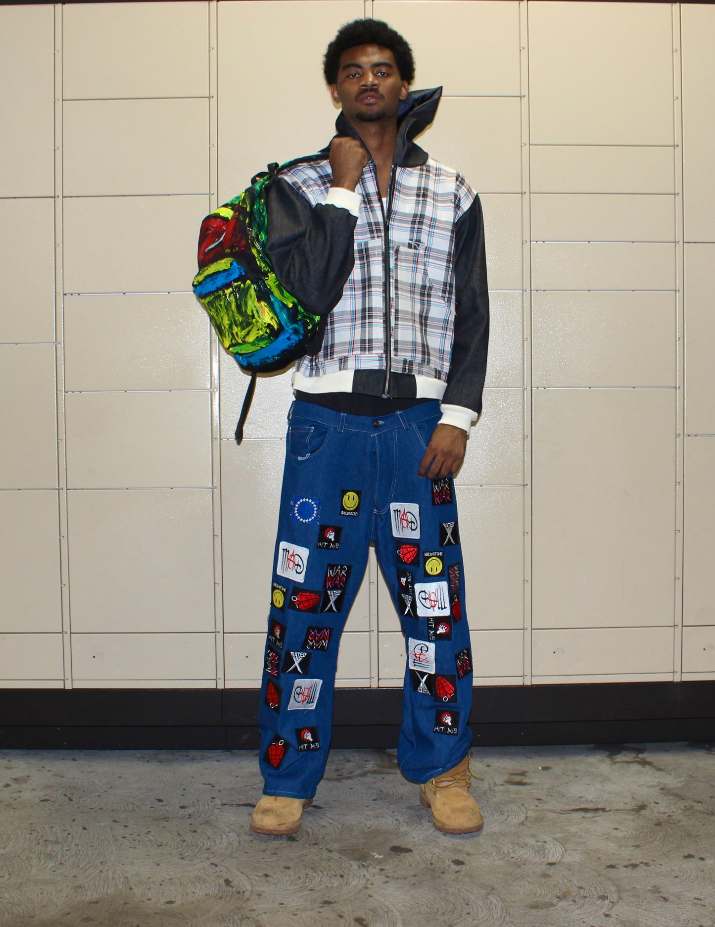 Flooded Patchwork Flare Jeans