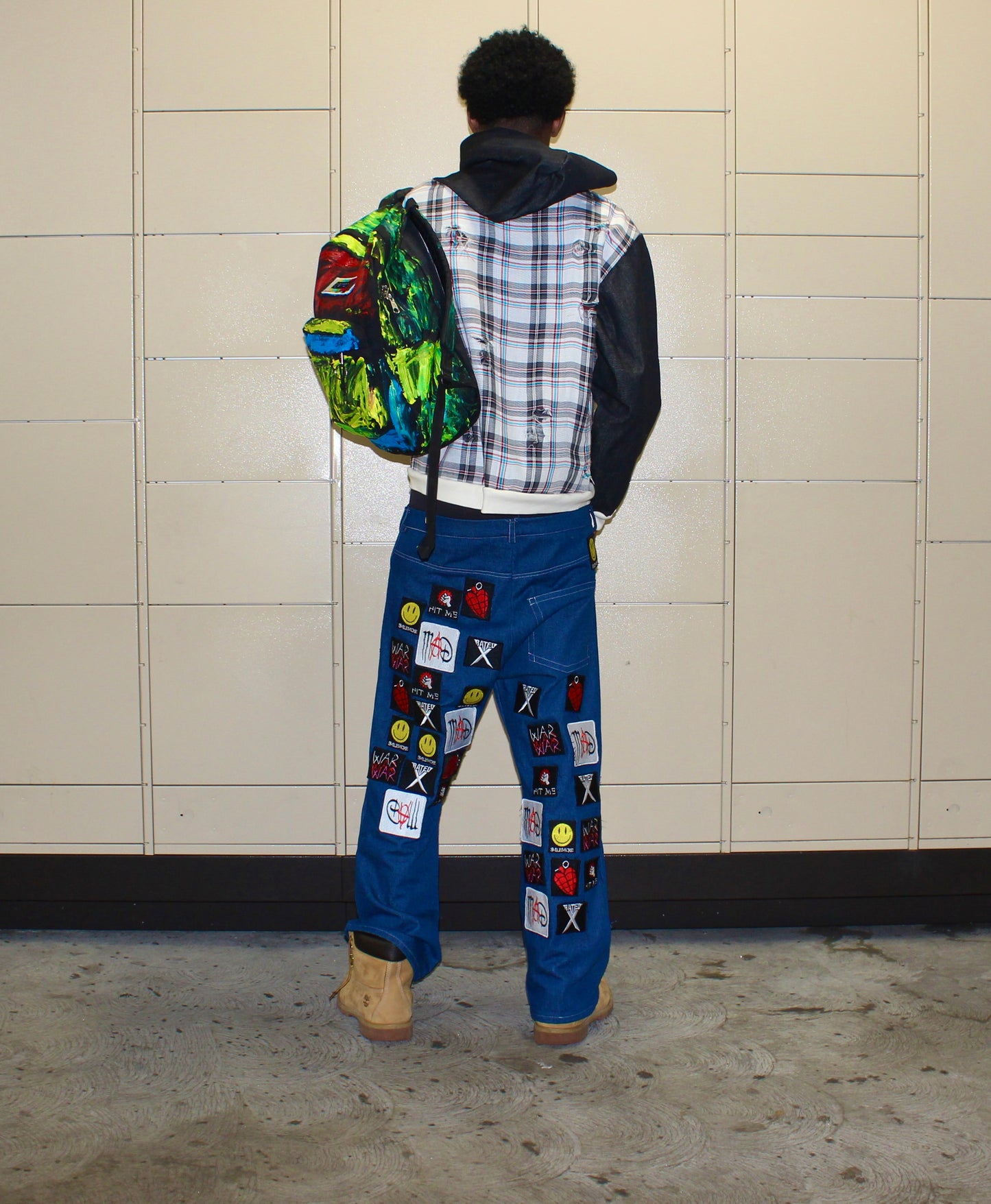 Flooded Patchwork Flare Jeans