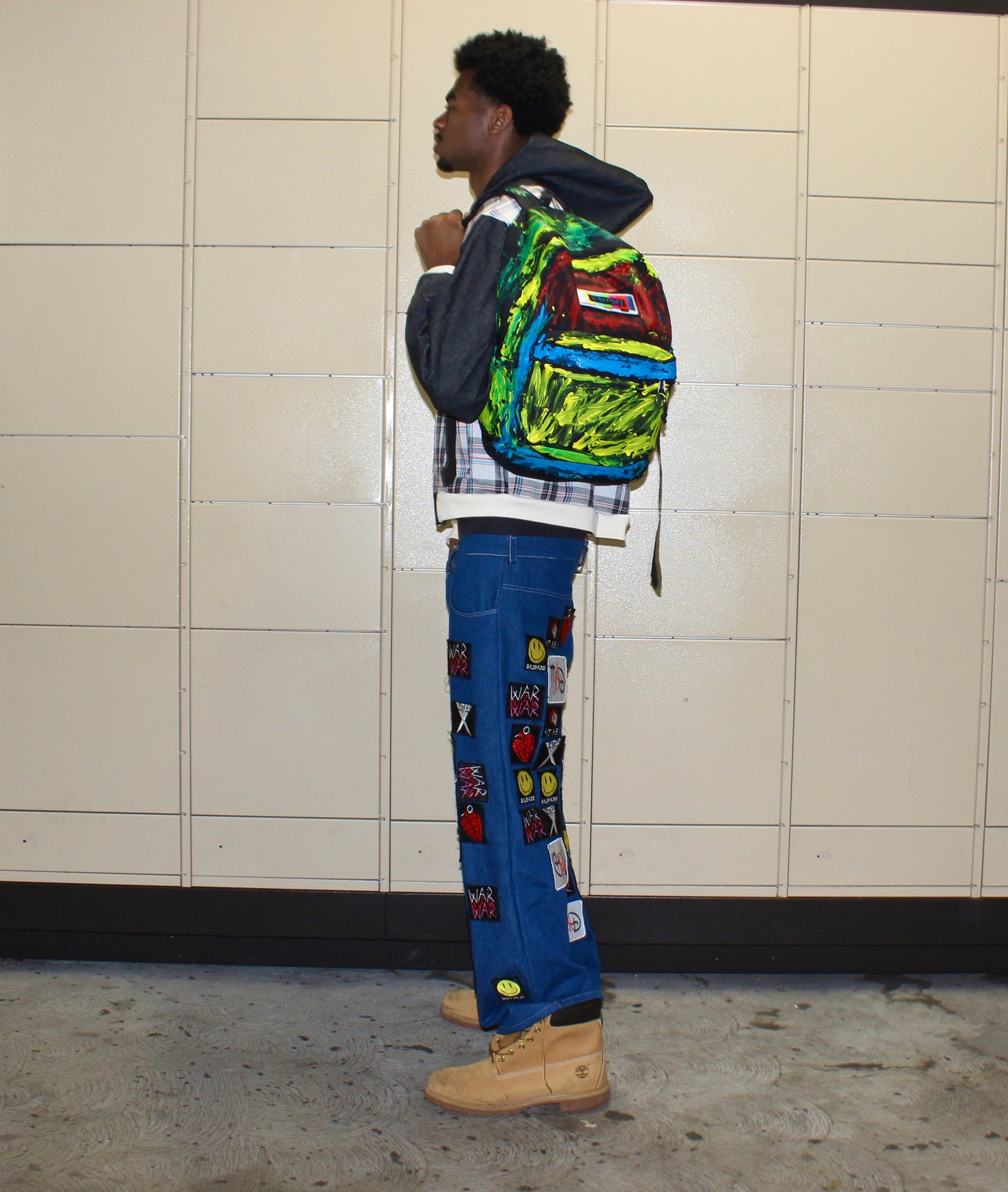 Flooded Patchwork Flare Jeans