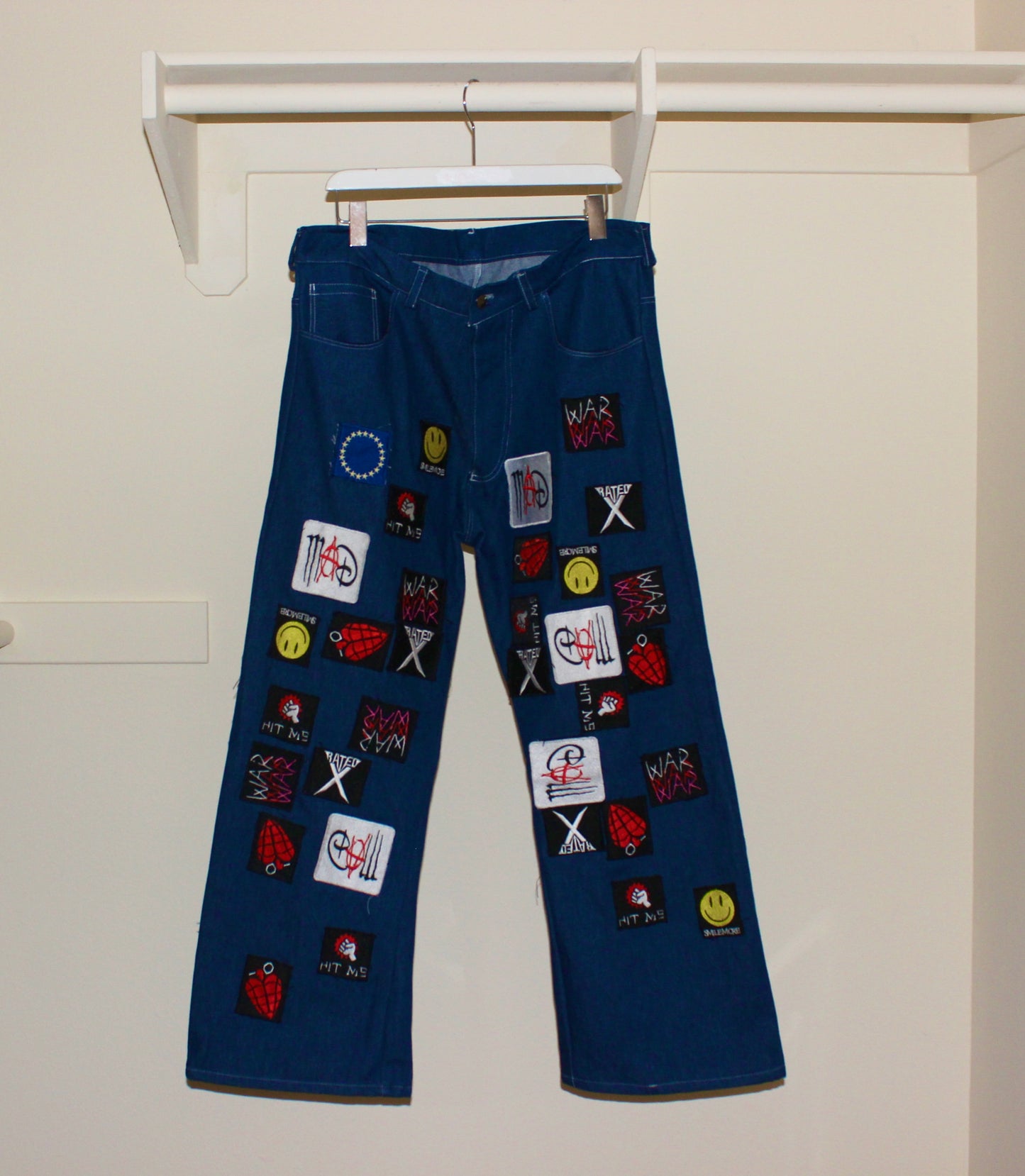 Flooded Patchwork Flare Jeans
