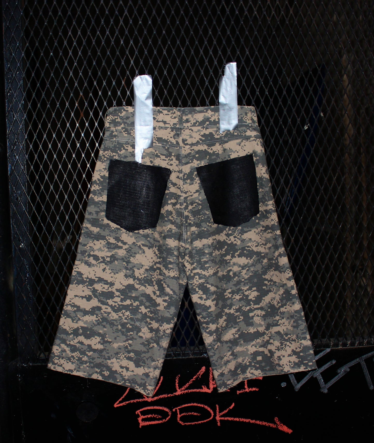 Digital camo painted shorts