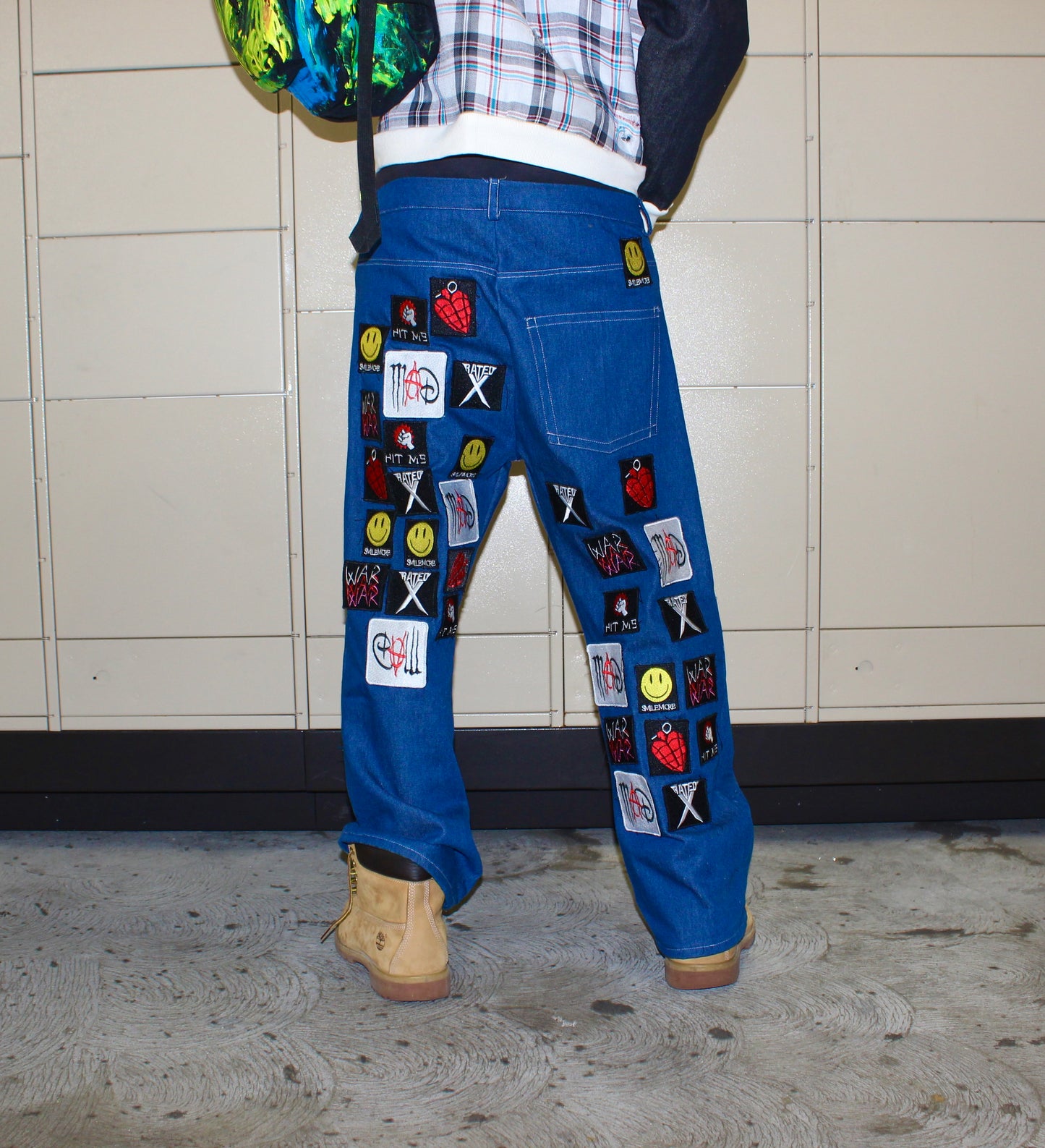 Flooded Patchwork Flare Jeans