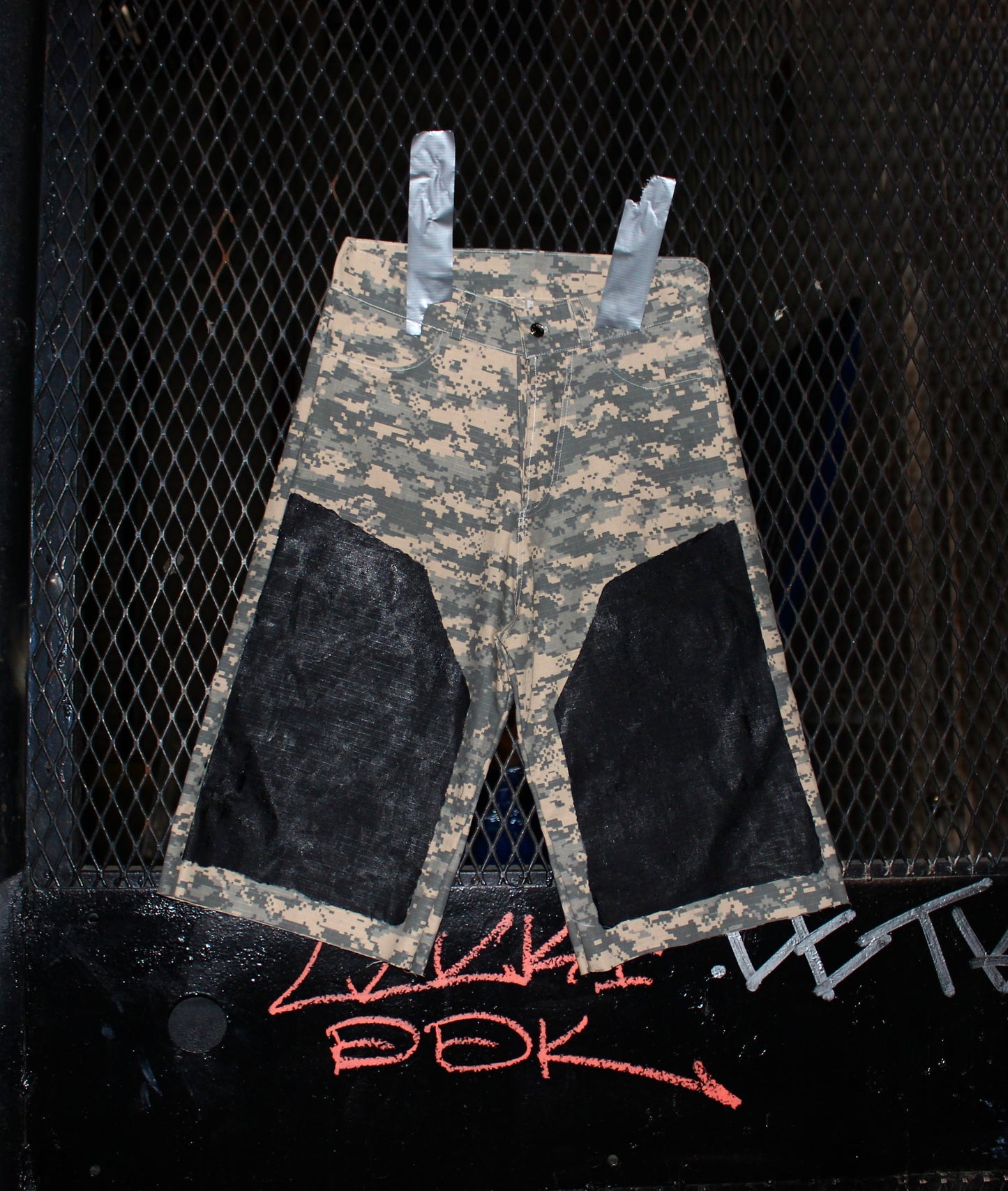 Digital camo painted shorts