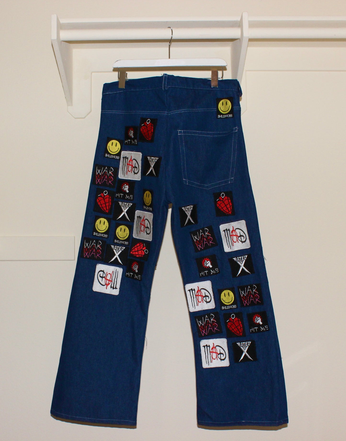 Flooded Patchwork Flare Jeans