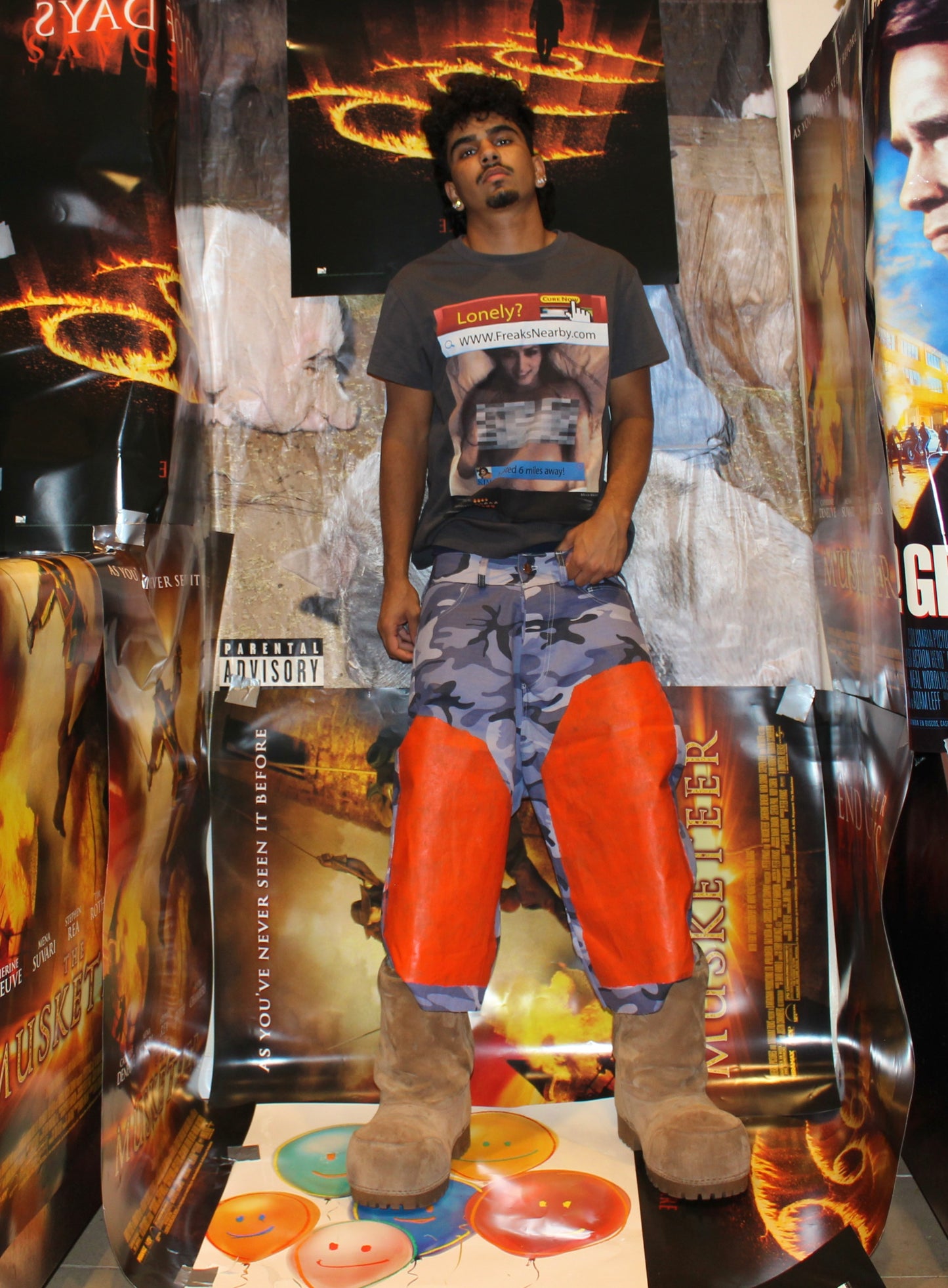 Camo painted shorts