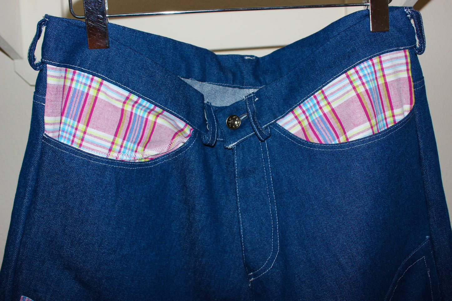 Denim doubleknee shorts