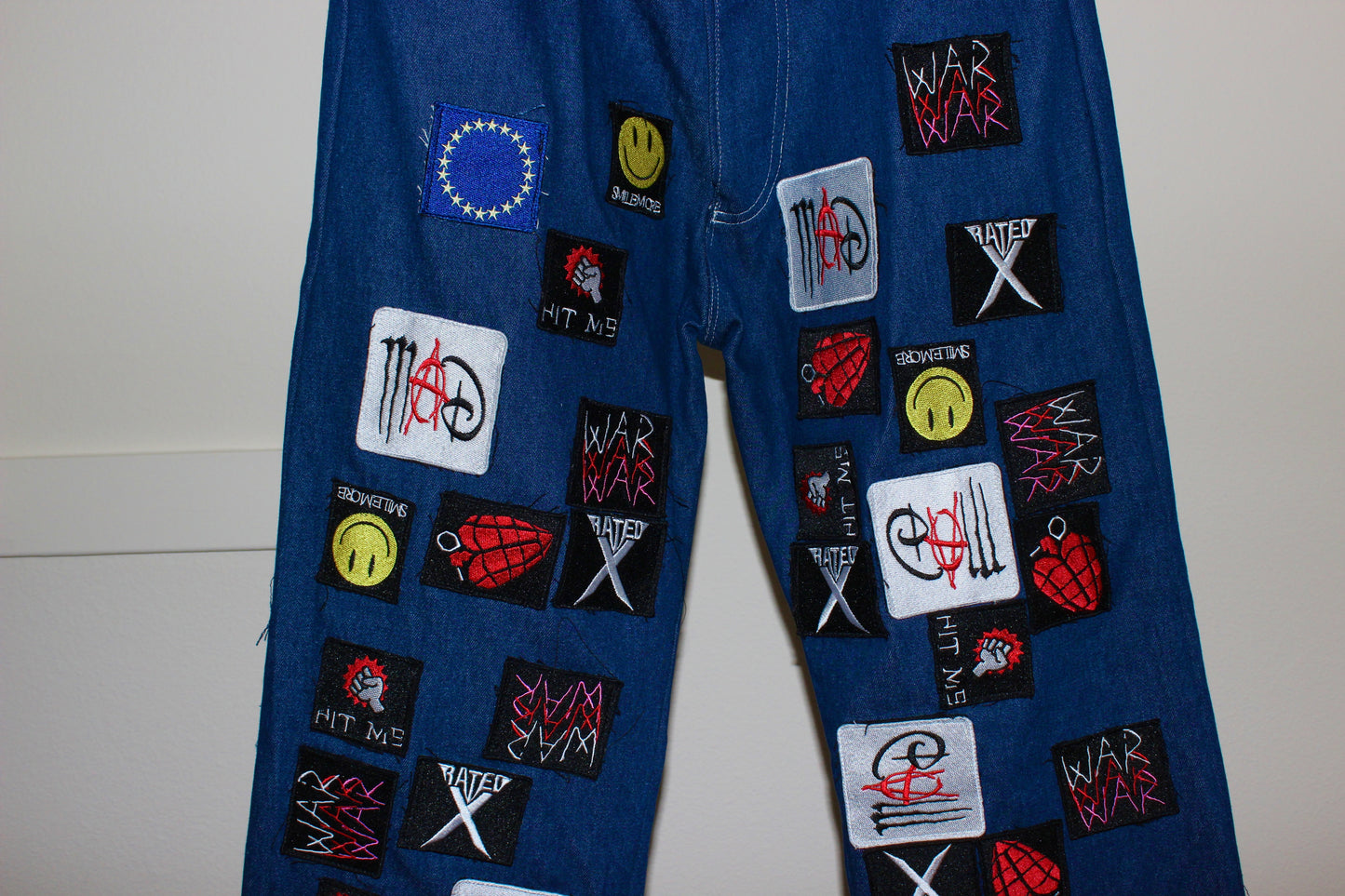 Flooded Patchwork Flare Jeans