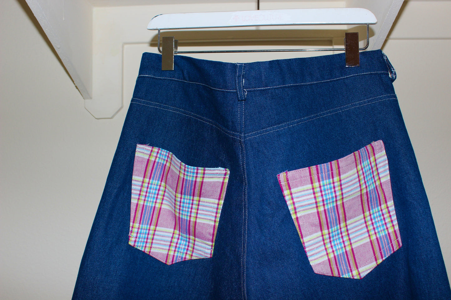 Denim doubleknee shorts