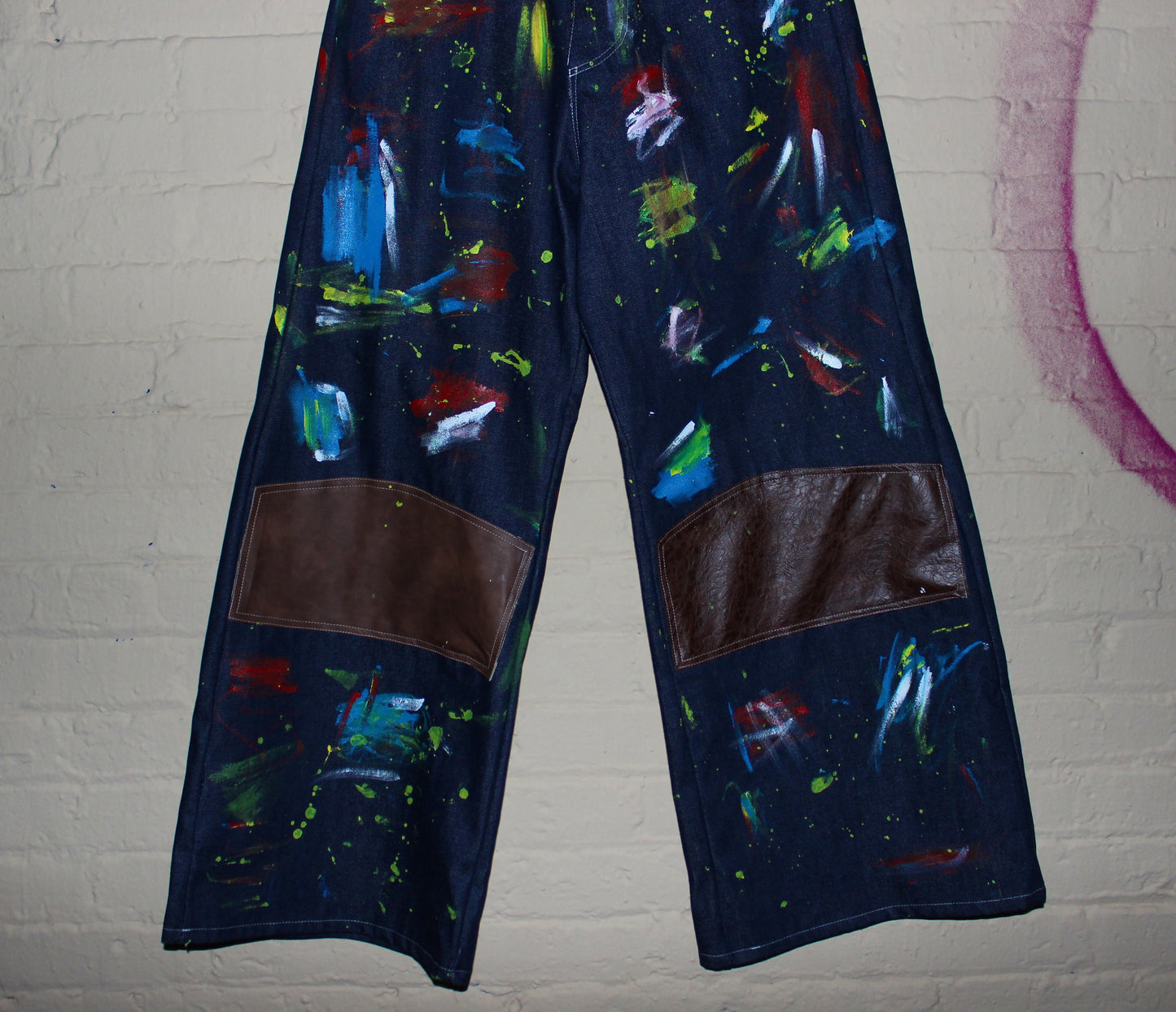 indigo patch paint denim