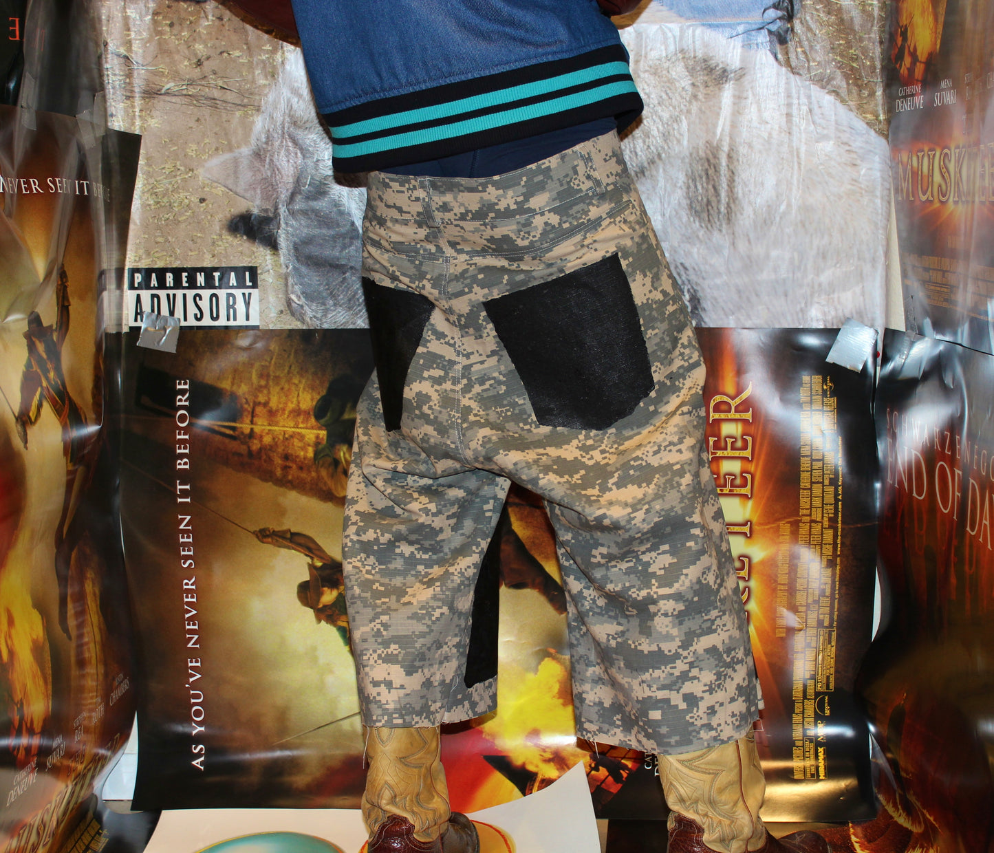 Digital camo painted shorts