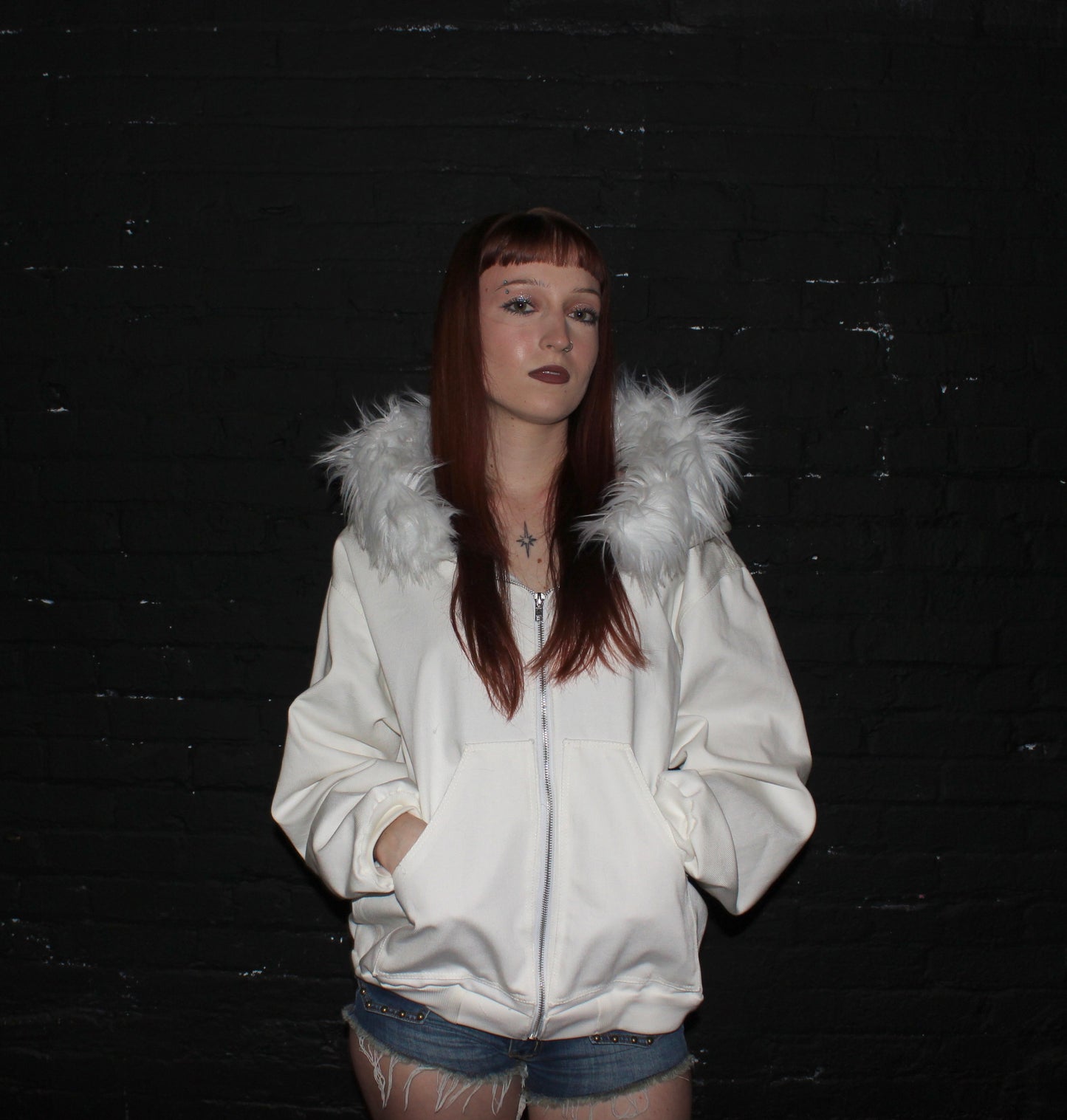 Allure Fur Hoodie V2 White