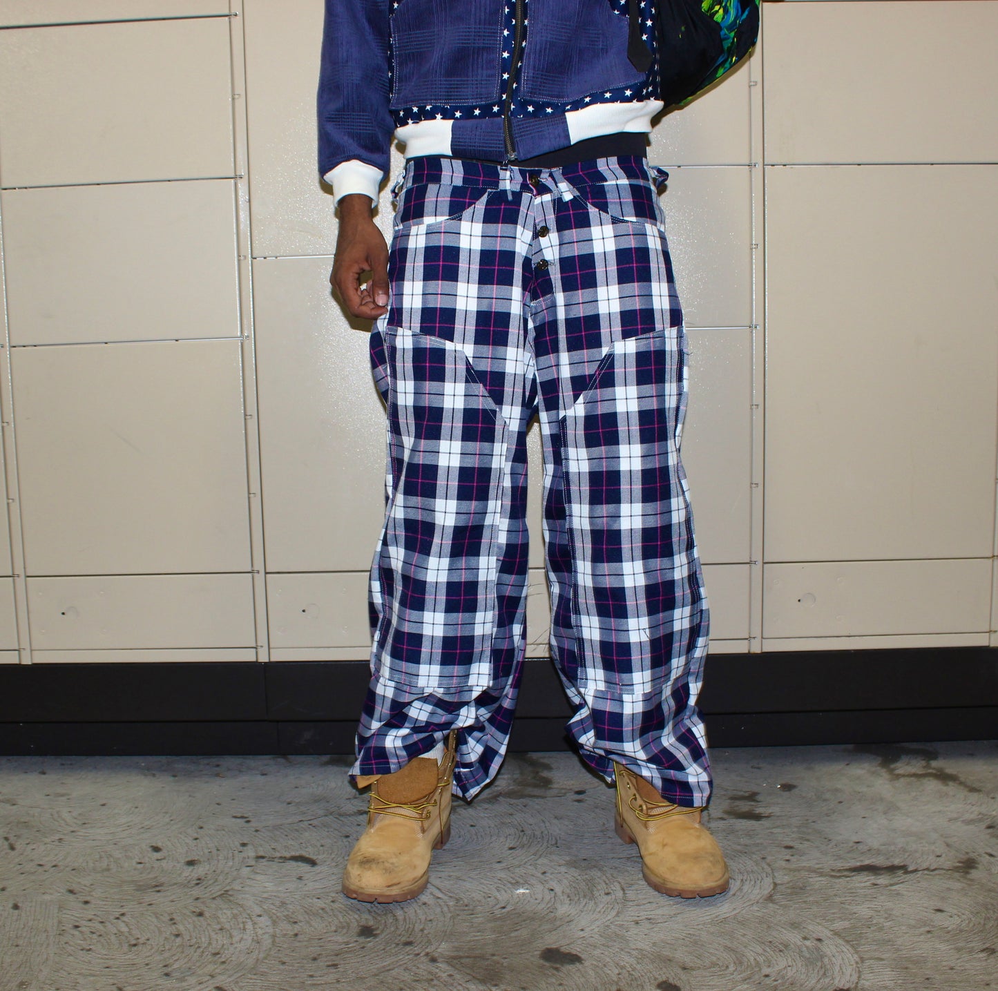 Baggy doubleknee Plaid Pants