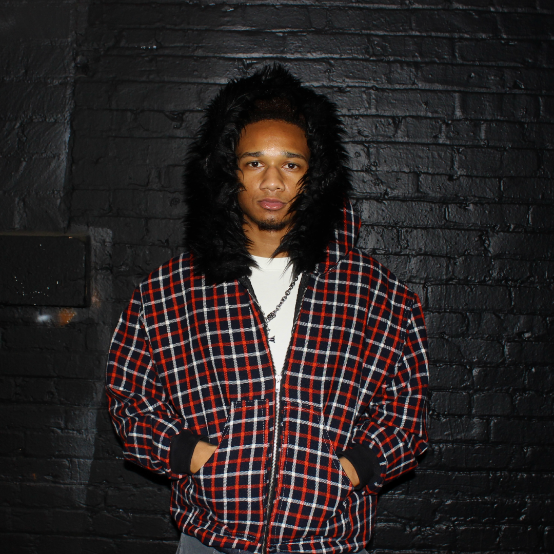 Allure Fur Hoodie V2 Orange Plaid