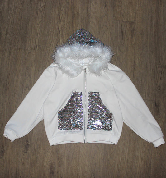Sequin Fur Hoodie