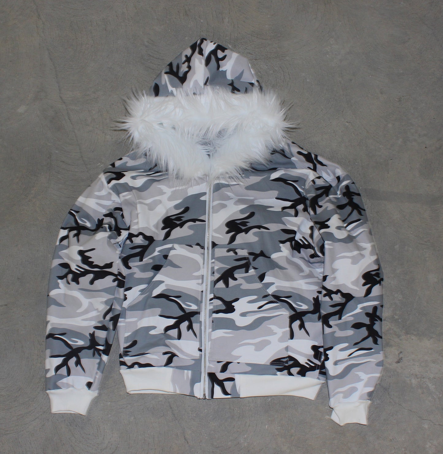 Allure Fur Hoodie V2 White Camo