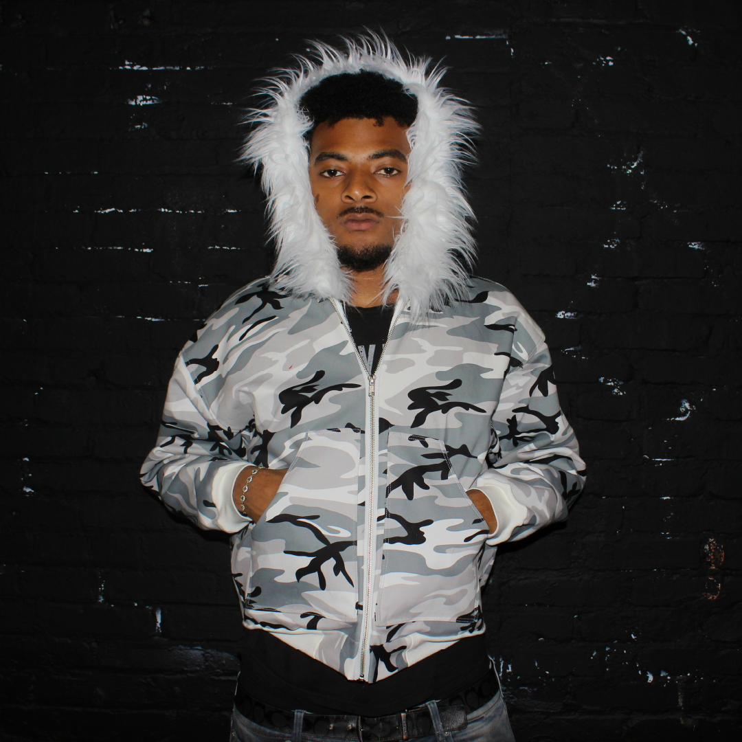 Allure Fur Hoodie V2 White Camo