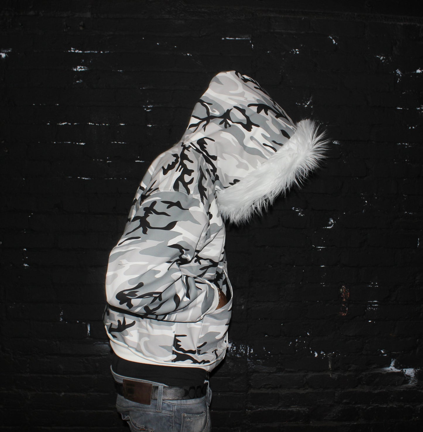 Allure Fur Hoodie V2 White Camo