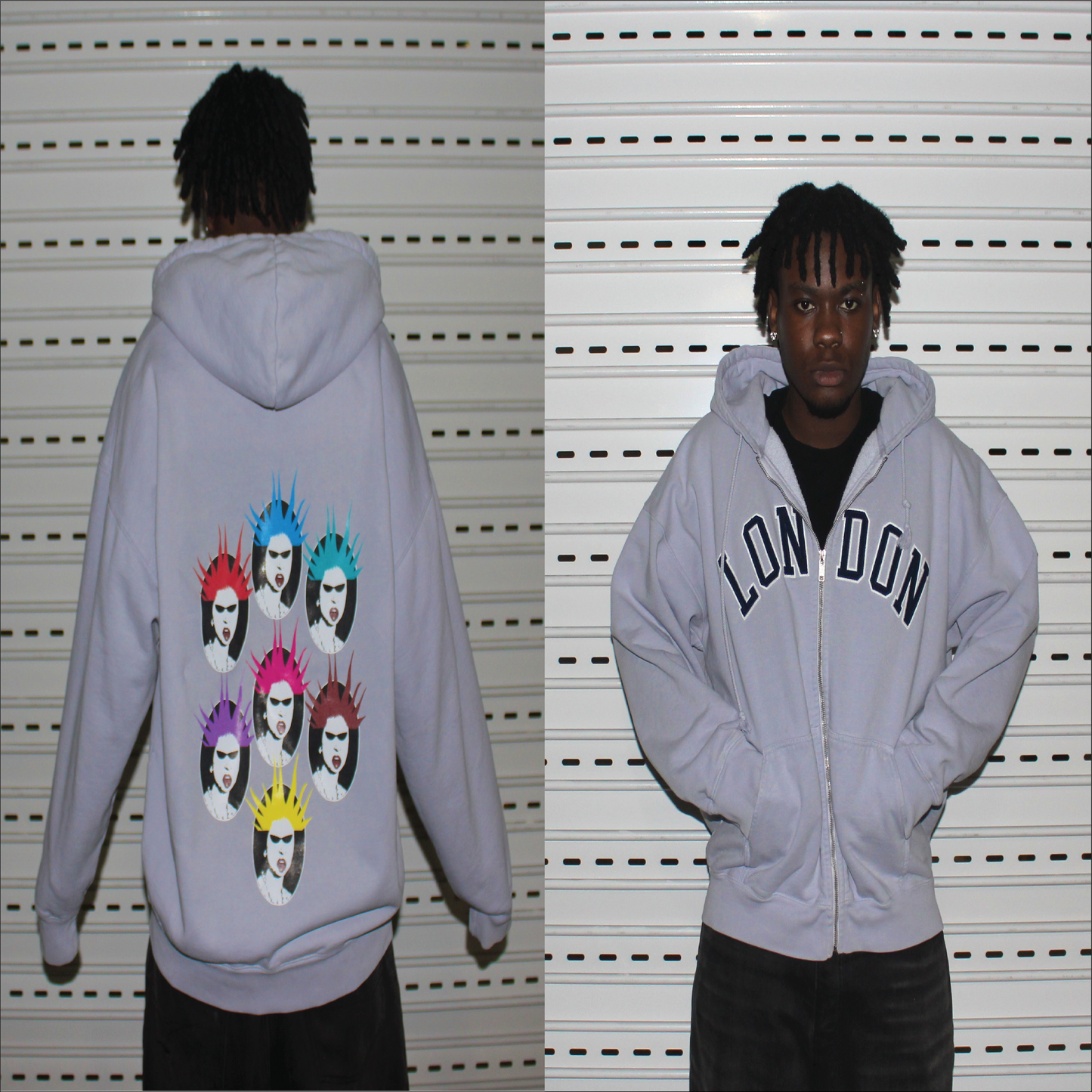 London multi face Hoodie