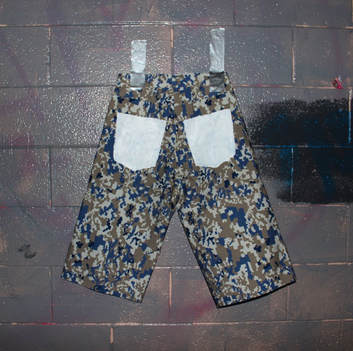 Digital camo painted shorts