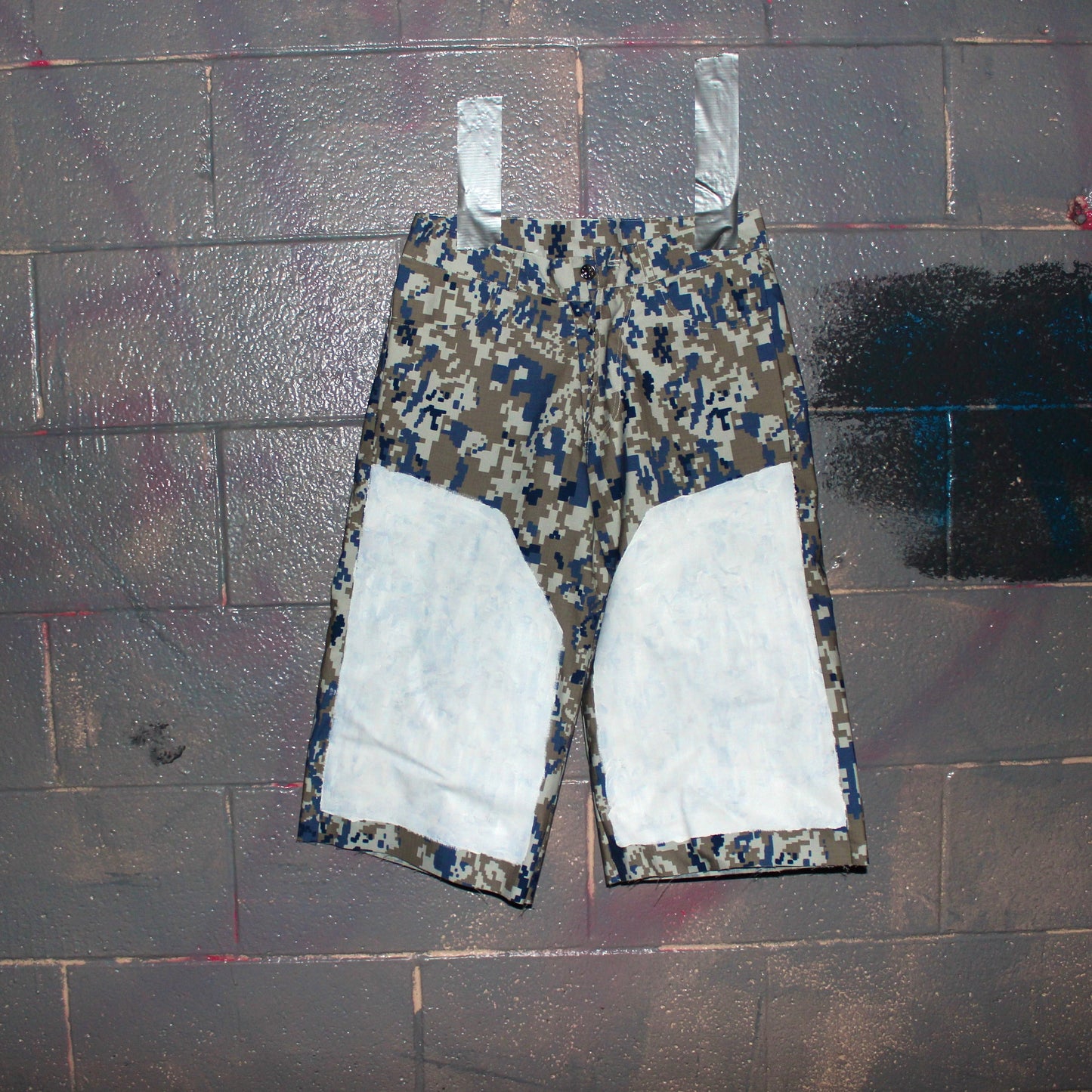 Digital camo painted shorts