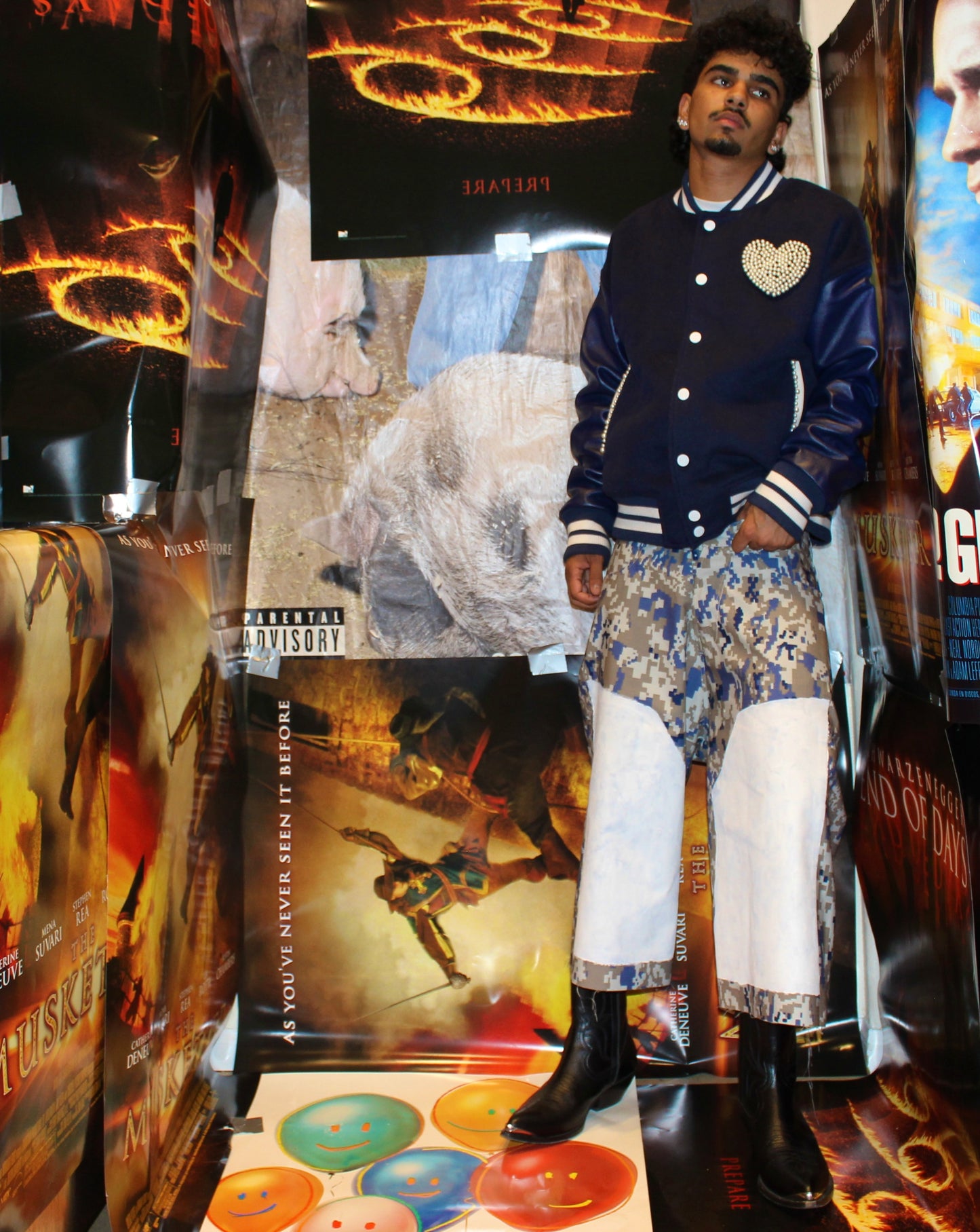 Digital camo painted shorts