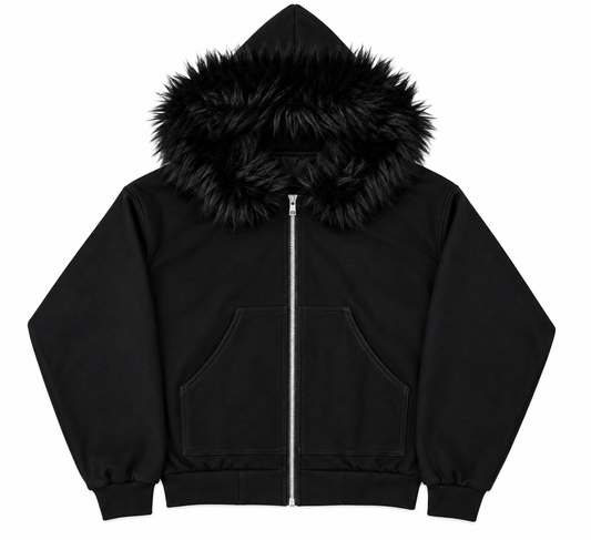 Fur Hoodie V2 Black