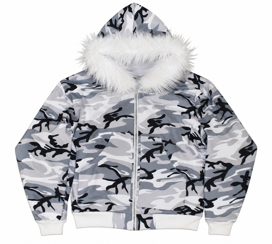 Allure Fur Hoodie V2 White Camo