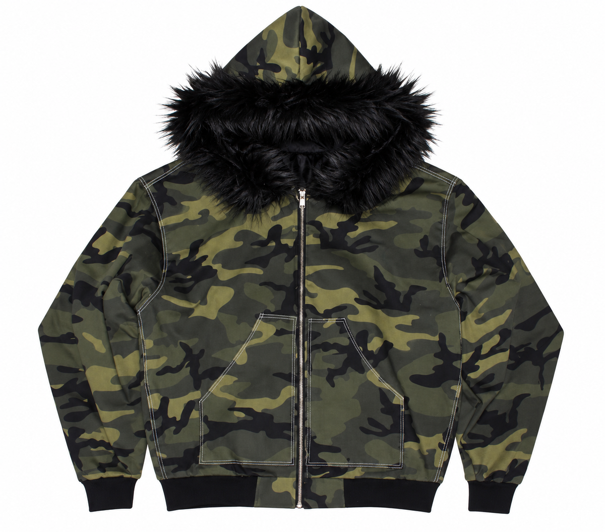 Allure Fur Hoodie V2 Green Camo